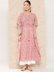 Women Pink Ethnic Printed Kaftan