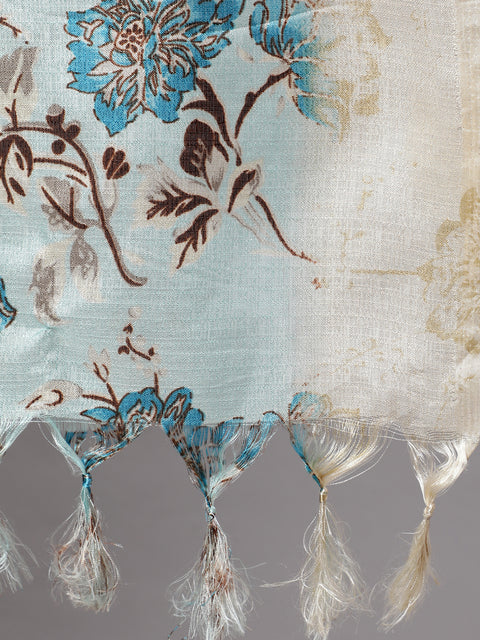 Women Black And Beige Printed Dupatta Combo, Pack Of Two