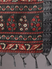 Women Black And Beige Printed Dupatta Combo, Pack Of Two