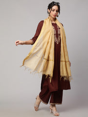 Women Dupatta combo, Pack Of Three Brown, Beige, & Blue