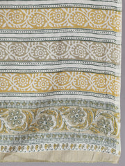 Women Green Printed Gathered Kurta And Trouser With Dupatta