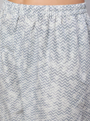 Women Grey Ethnic Embroidered Kurta With Palazzo And Dupatta