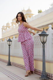 Women Mauve Printed Co-Ord set