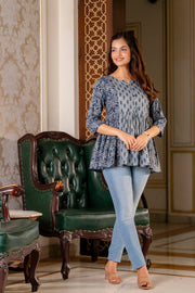 Women Grey Peplum Top