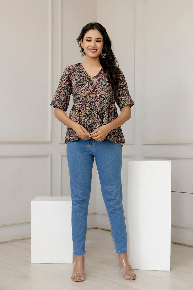 Women Multi Printed Peplum Top