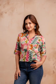 Women Multicolor Printed Straight Shirt