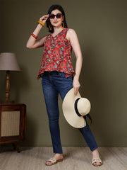 Floral Printed Peplum Tunic