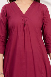 Burgundy Casual Wear Co-Ord set for Women