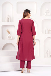 Burgundy Casual Wear Co-Ord set for Women
