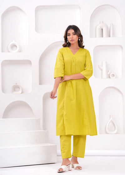 Women Solid Pure Cotton Coord Set