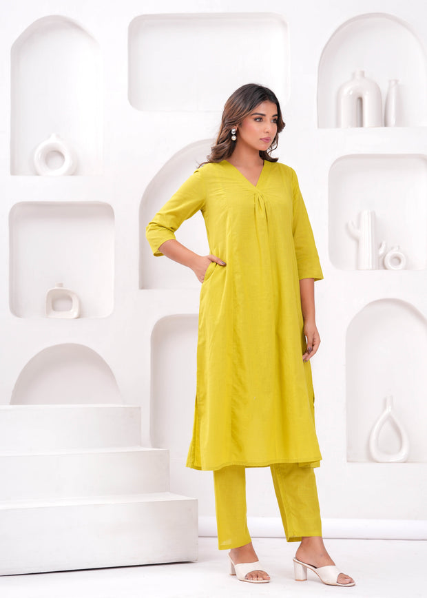 Women Solid Pure Cotton Coord Set