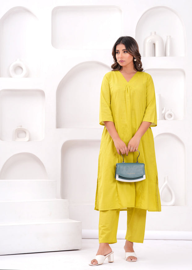 Women Solid Pure Cotton Coord Set