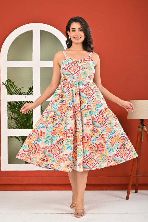 Multicolor Printed Dress for Women