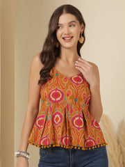Multicolor Printed Sleeveless Top for Women