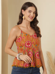Multicolor Printed Sleeveless Top for Women