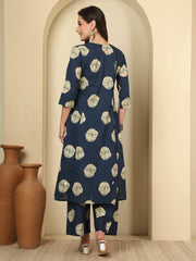 Blue Printed Co-Ord Set for Women