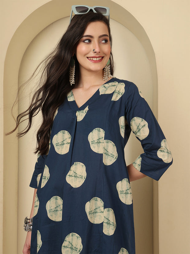 Blue Printed Co-Ord Set for Women