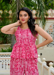 Pink Printed Co-Ord Set for Women
