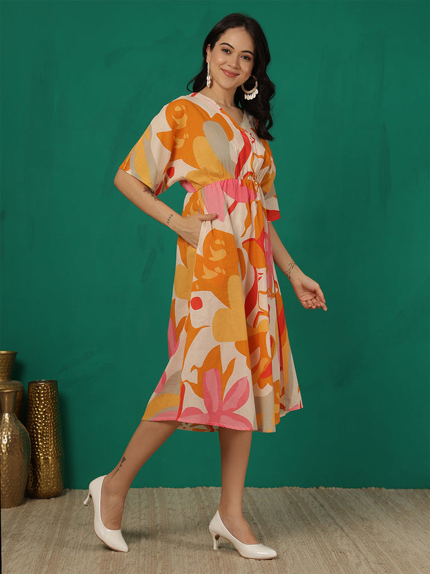 Multicolor Printed Dress for Women