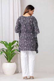 Black Printed Kaftan Kurta for Women