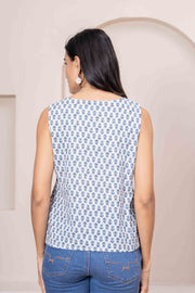 Women Off White Printed Straight Top