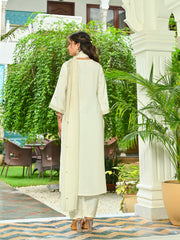 Off White Embroidered Kurta Set