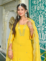 Yellow Embroidered Kurta Set