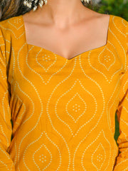 Yellow Printed Straight Kurta & Palazzo With Dupatta for Women