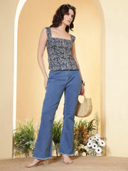 Women Grey Printed Top