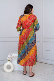 Nayo Fab Multi Printed Maternity Dress For Women