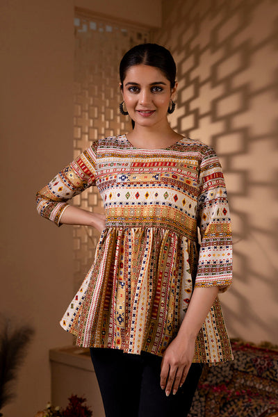 Women Multi Printed Peplum Top