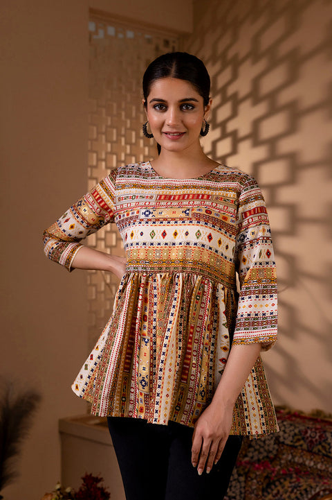 Women Multi Printed Peplum Top