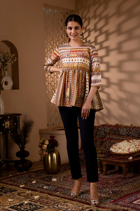 Women Multi Printed Peplum Top