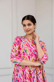Women Multi Ethnic Printed Flared Dress
