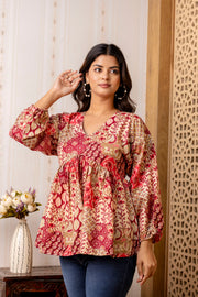 Women Multi Printed Peplum Top