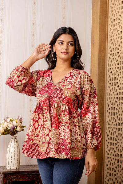 Women Multi Printed Peplum Top