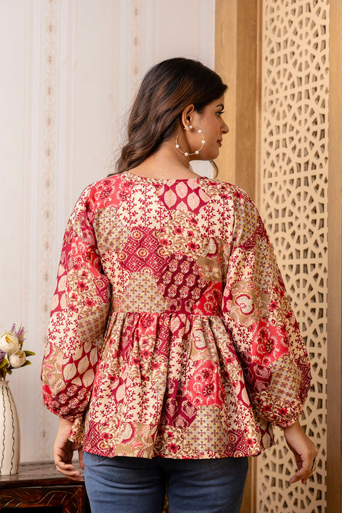 Women Multi Printed Peplum Top