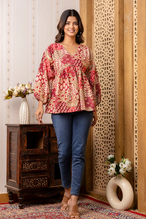 Women Multi Printed Peplum Top