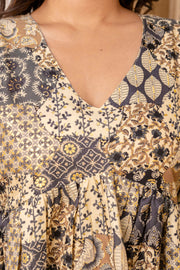 Women Black Printed Peplum Top