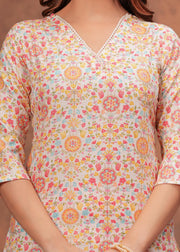 Women Multicolor Printed Straight Kurta And Trouser