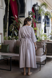 Women Taupe Geometric Printed Maternity Dress