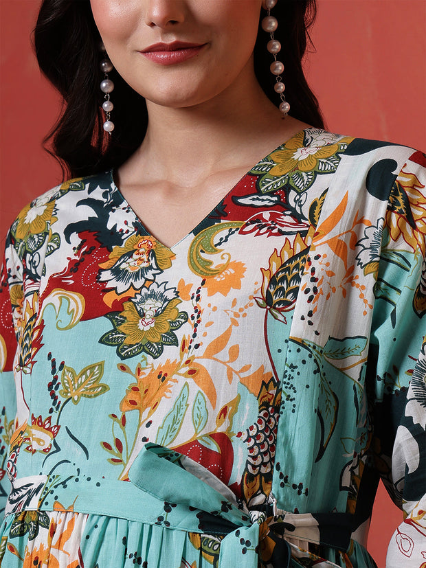 Multicolor Printed Maternity Dress fro Women