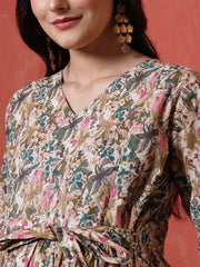 Multicolor Printed Maternity Dress fro Women