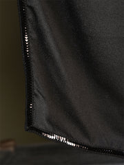 Black Saree embellished with lace & Unstitched blouse