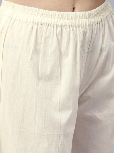 Round Neck Pink Kurta with Palazzo and multi colored dupatta