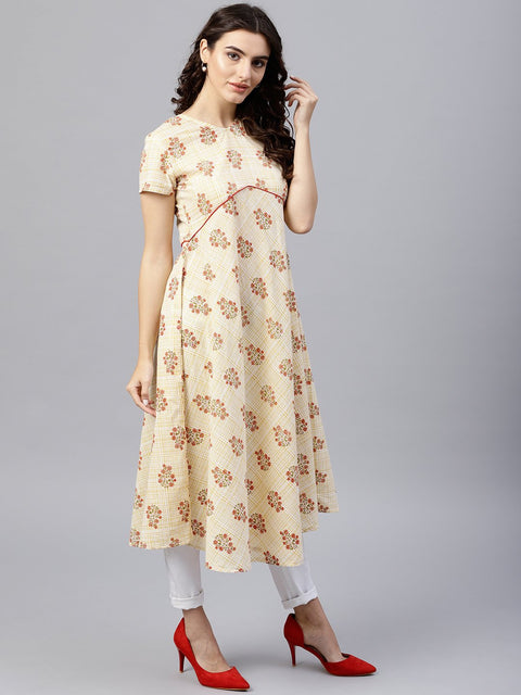 Multi colored tunic with one sided collar and 3/4 sleeves