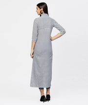 Blue striped 3/4th Sleeve cotton Tunic