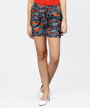 Floral Printed HIgh - Waisted Shorts with Side Pockets