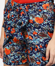 Floral Printed HIgh - Waisted Shorts with Side Pockets