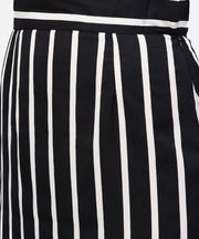 Red cape sleeves formal Shirt set with midi striped skirt